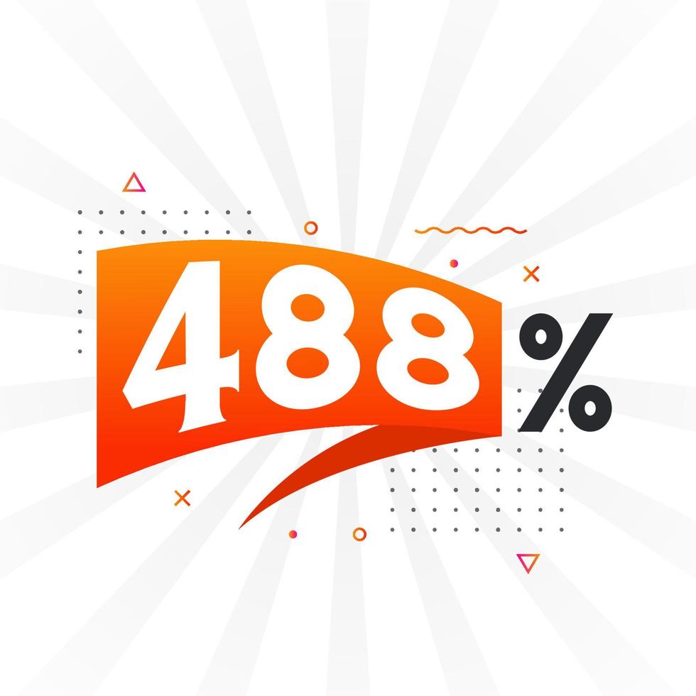 488 promoción de banner de marketing de descuento. 488 por ciento de diseño promocional de ventas. vector