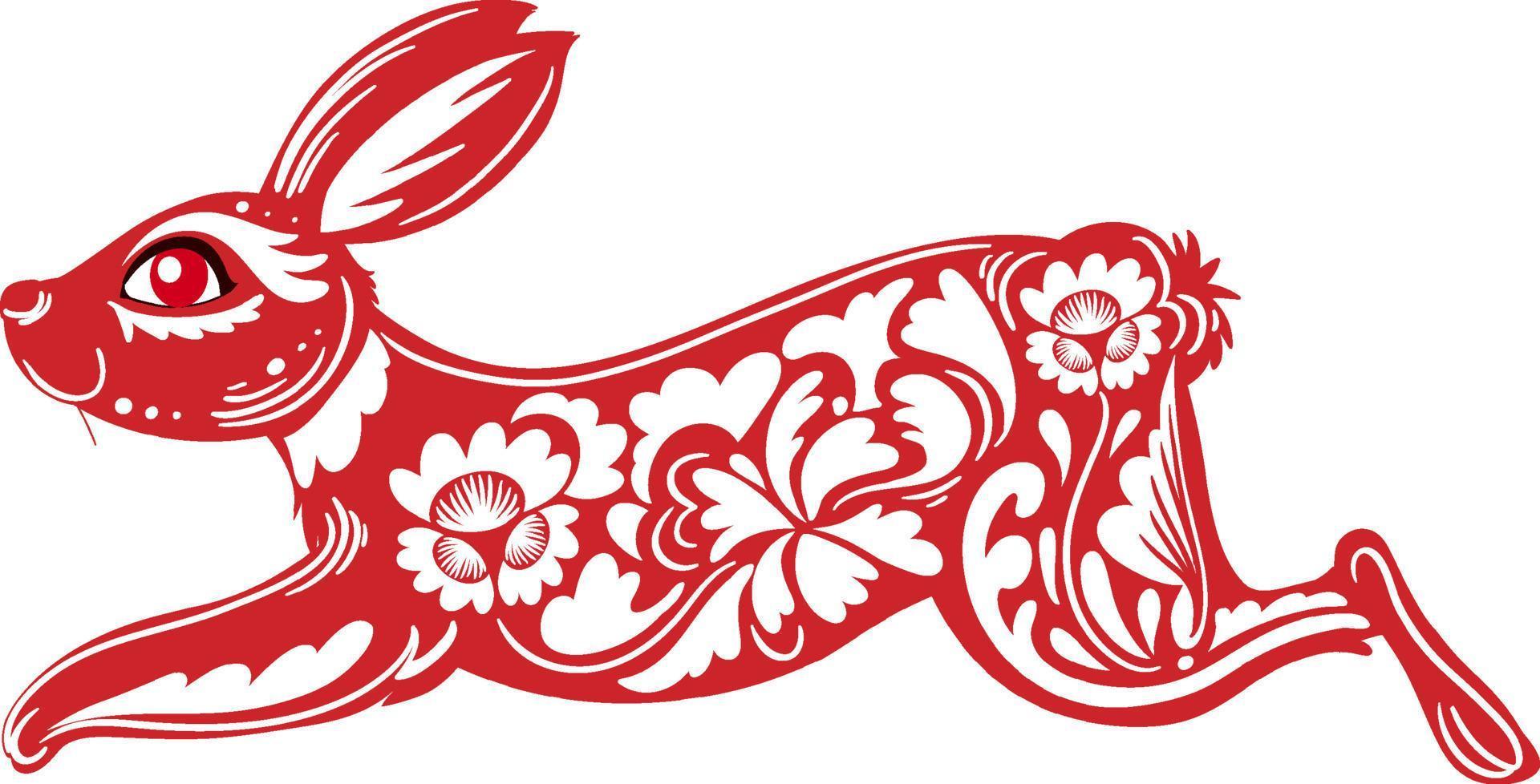 Chinese Lunar New Year Rabbit symbol 2023 - Stock Illustration