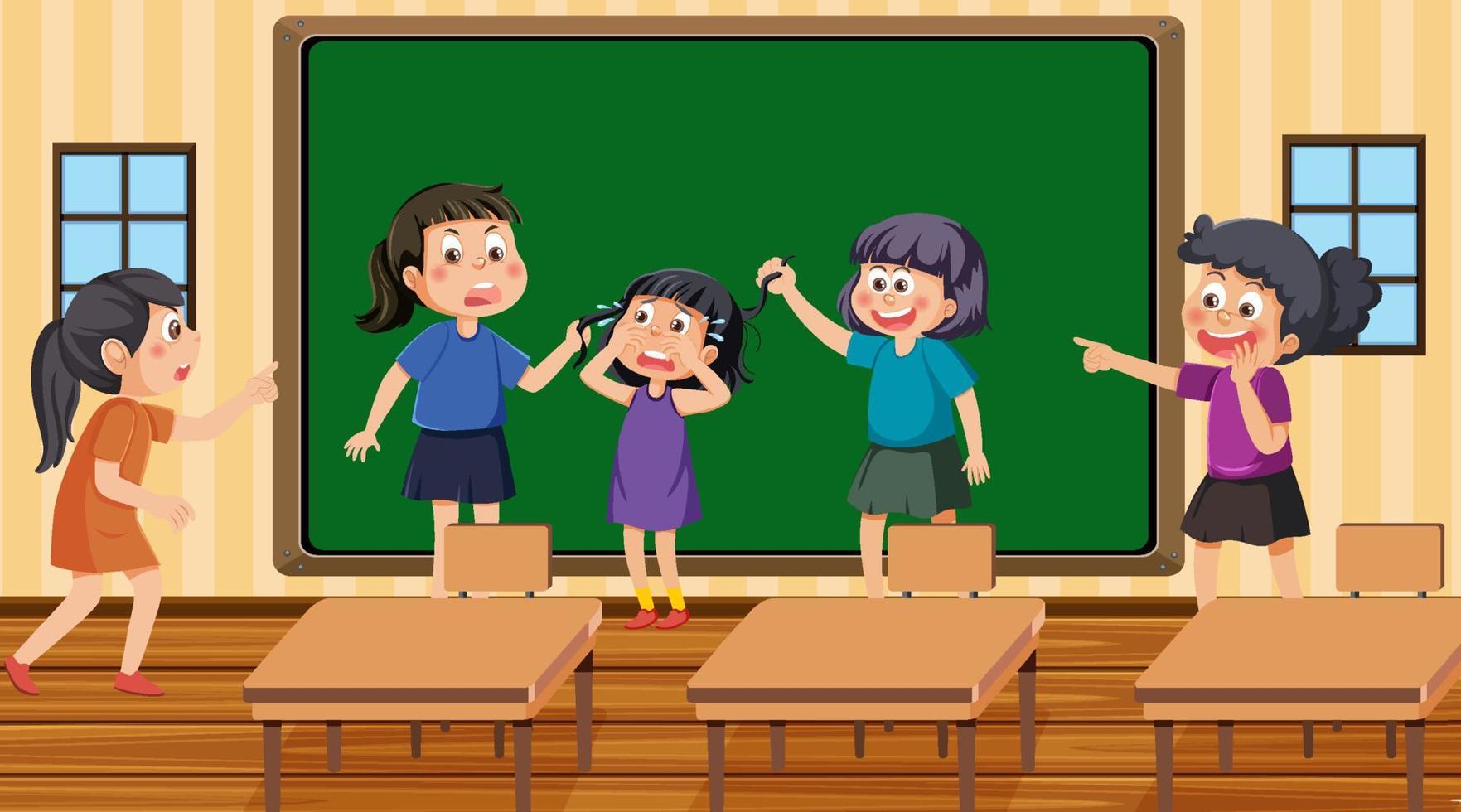 Kids bullying their friend at school vector