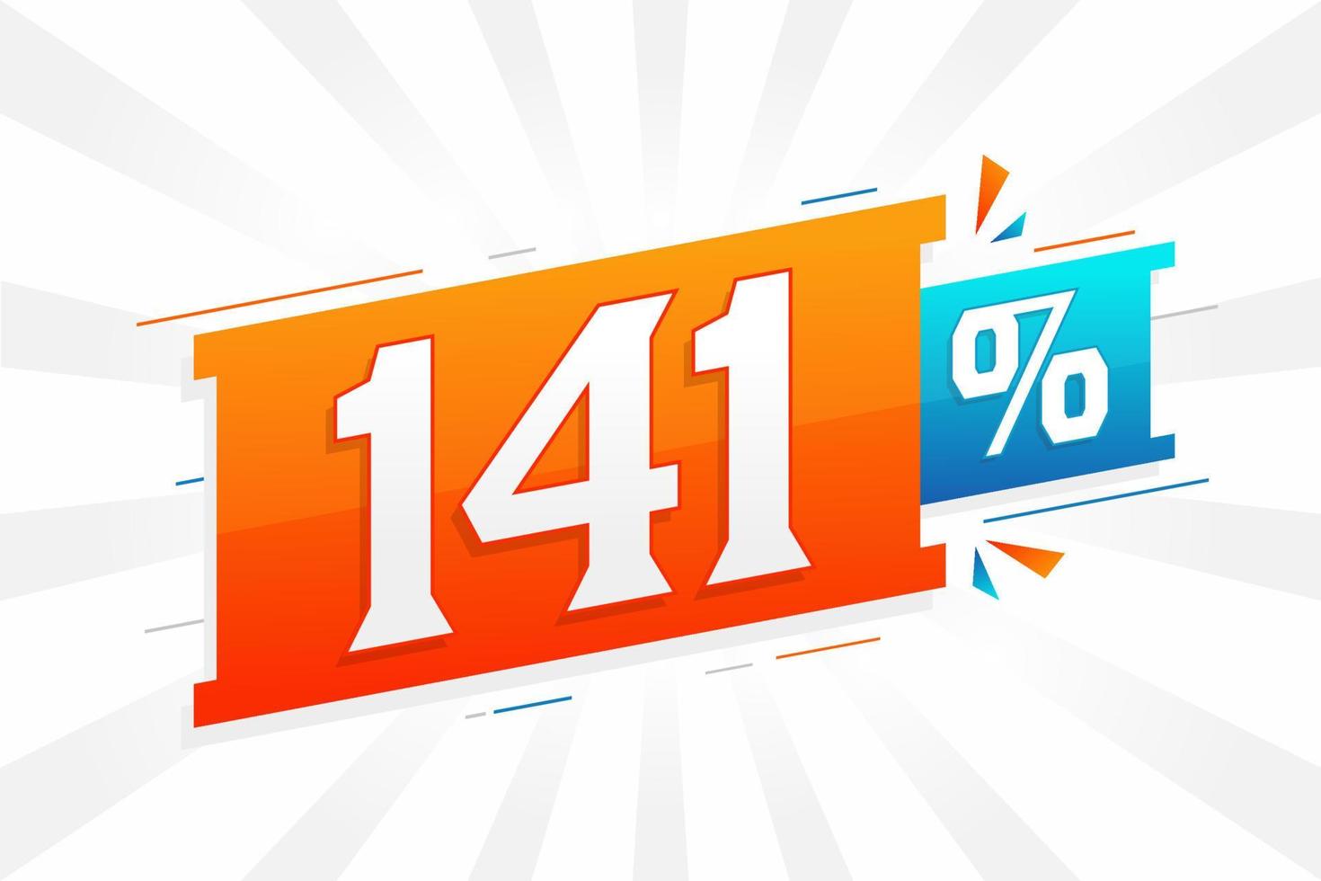141 discount marketing banner promotion. 141 percent sales promotional design. vector