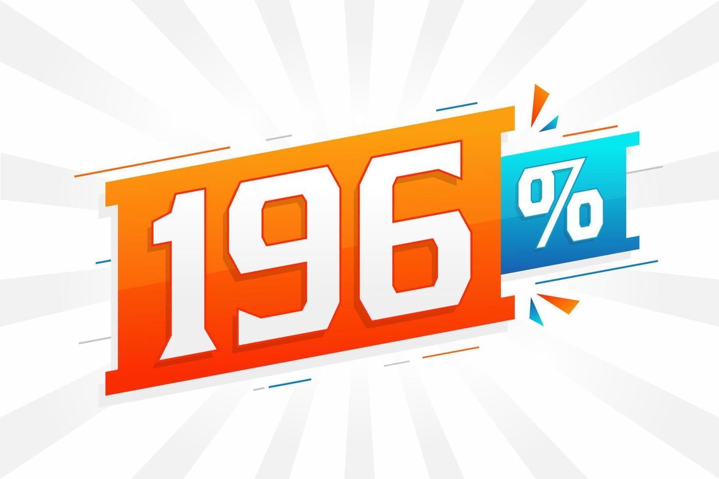 196 discount marketing banner promotion. 196 percent sales promotional design. vector