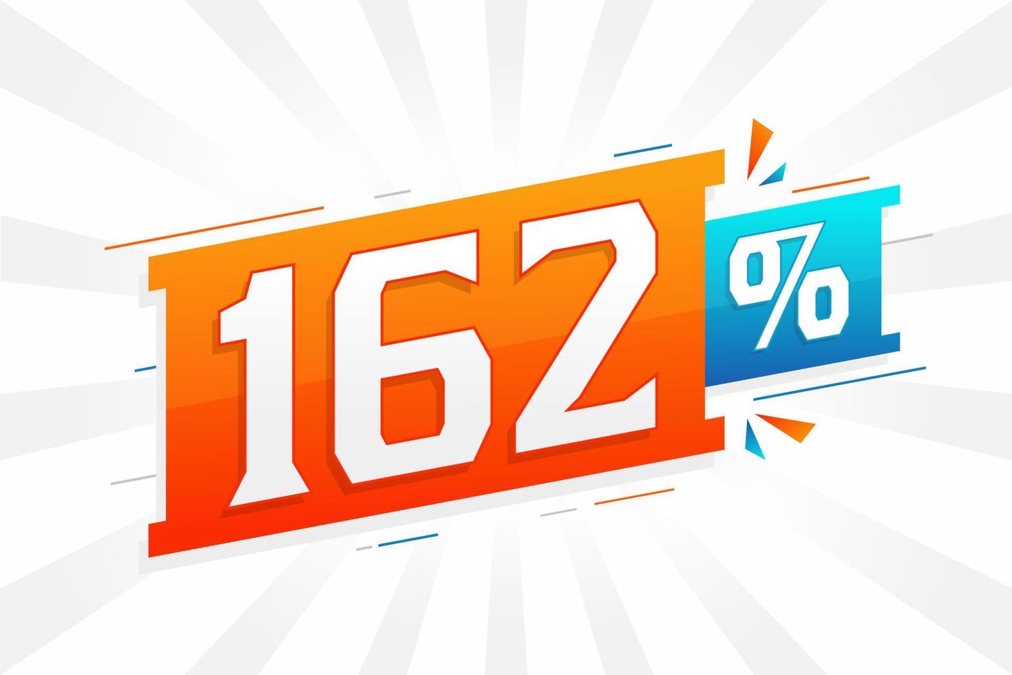 162 discount marketing banner promotion. 162 percent sales promotional design. vector