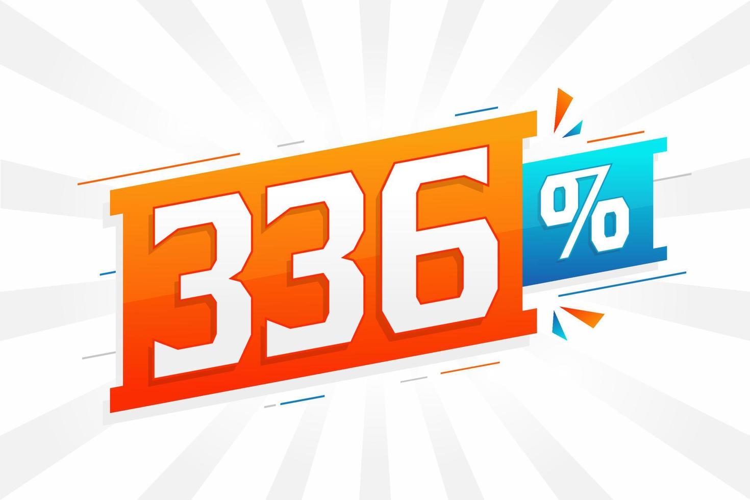 336 discount marketing banner promotion. 336 percent sales promotional design. vector