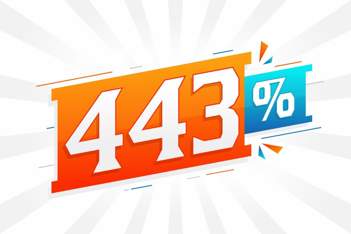 443 discount marketing banner promotion. 443 percent sales promotional design. vector