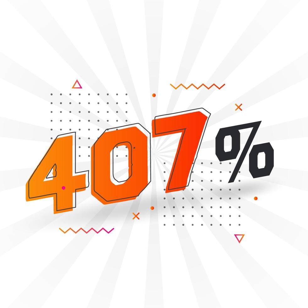 407 discount marketing banner promotion. 407 percent sales promotional design. vector