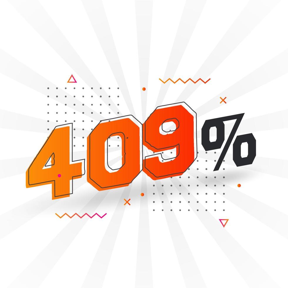 409 discount marketing banner promotion. 409 percent sales promotional design. vector