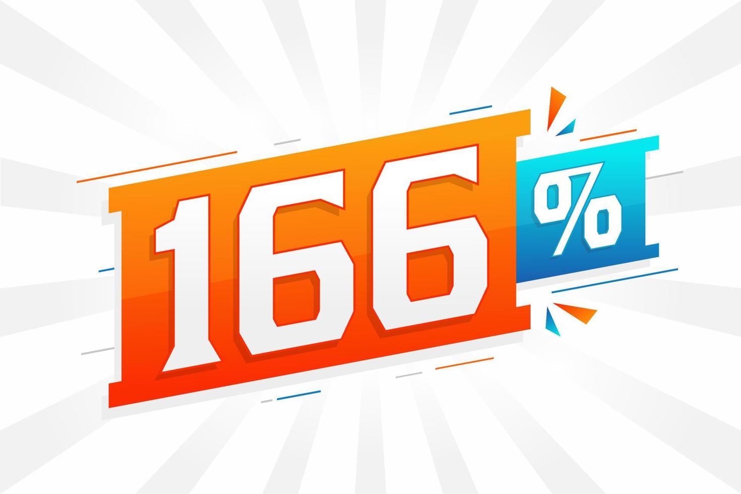 166 discount marketing banner promotion. 166 percent sales promotional design. vector