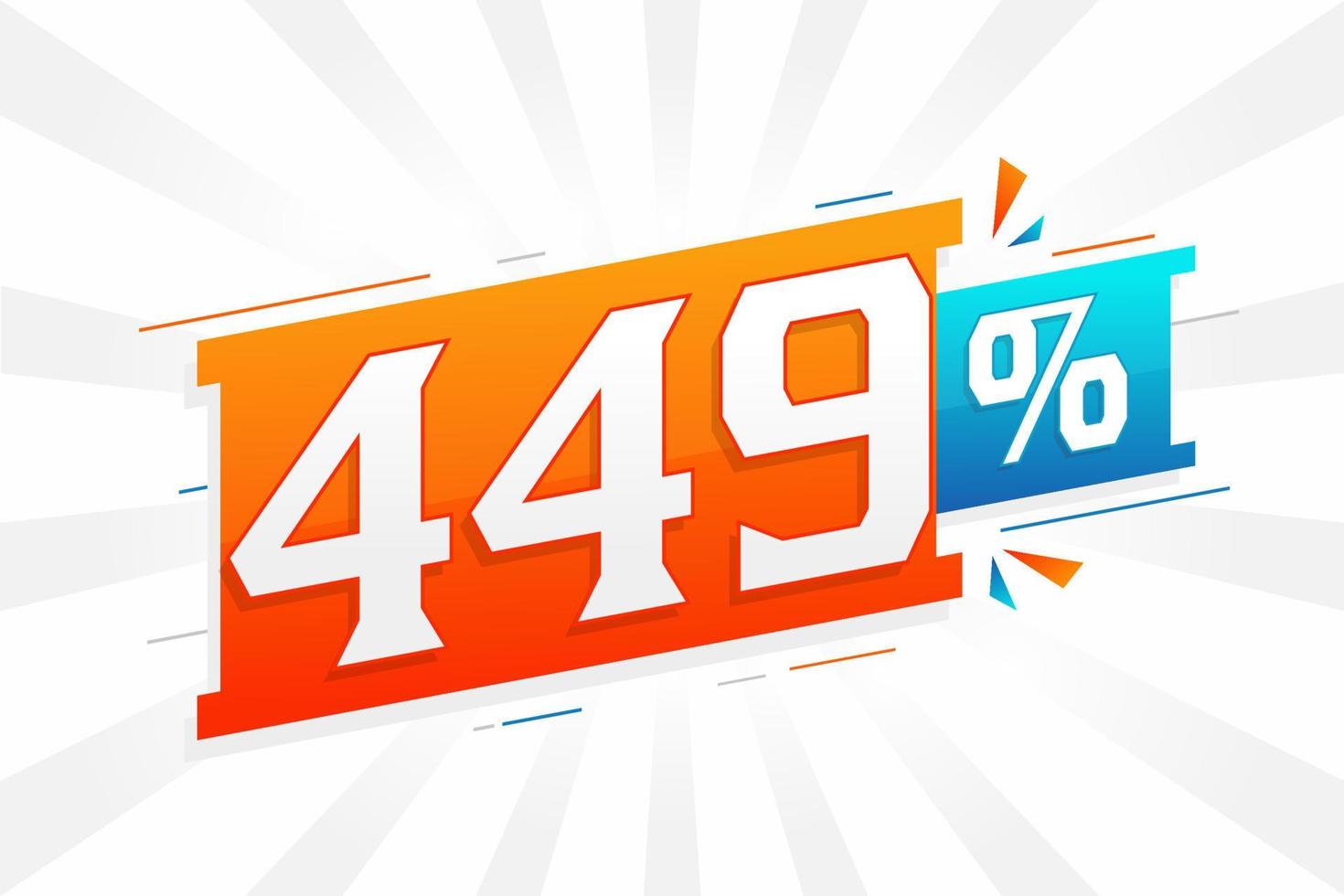 449 discount marketing banner promotion. 449 percent sales promotional design. vector