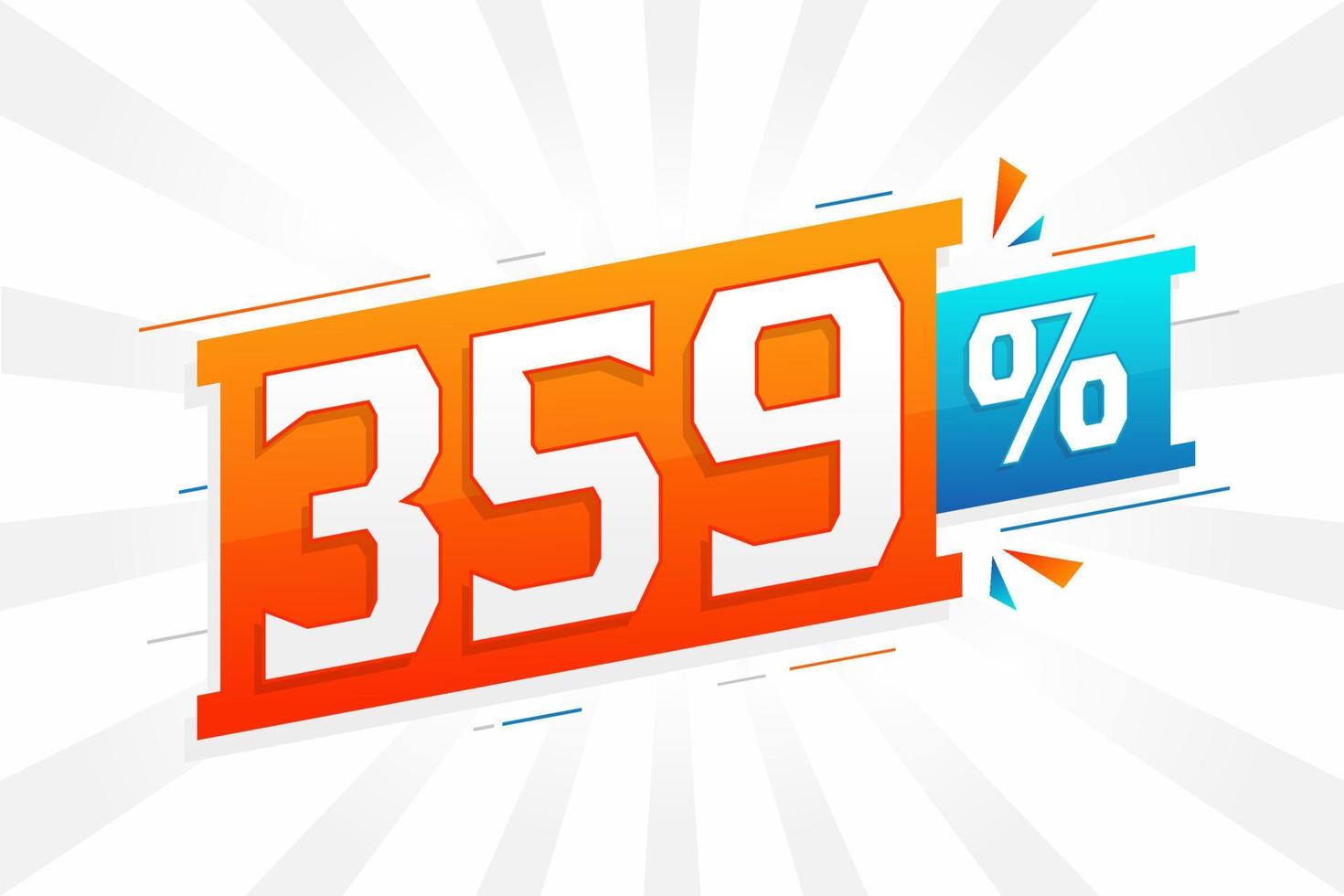 359 discount marketing banner promotion. 359 percent sales promotional design. vector