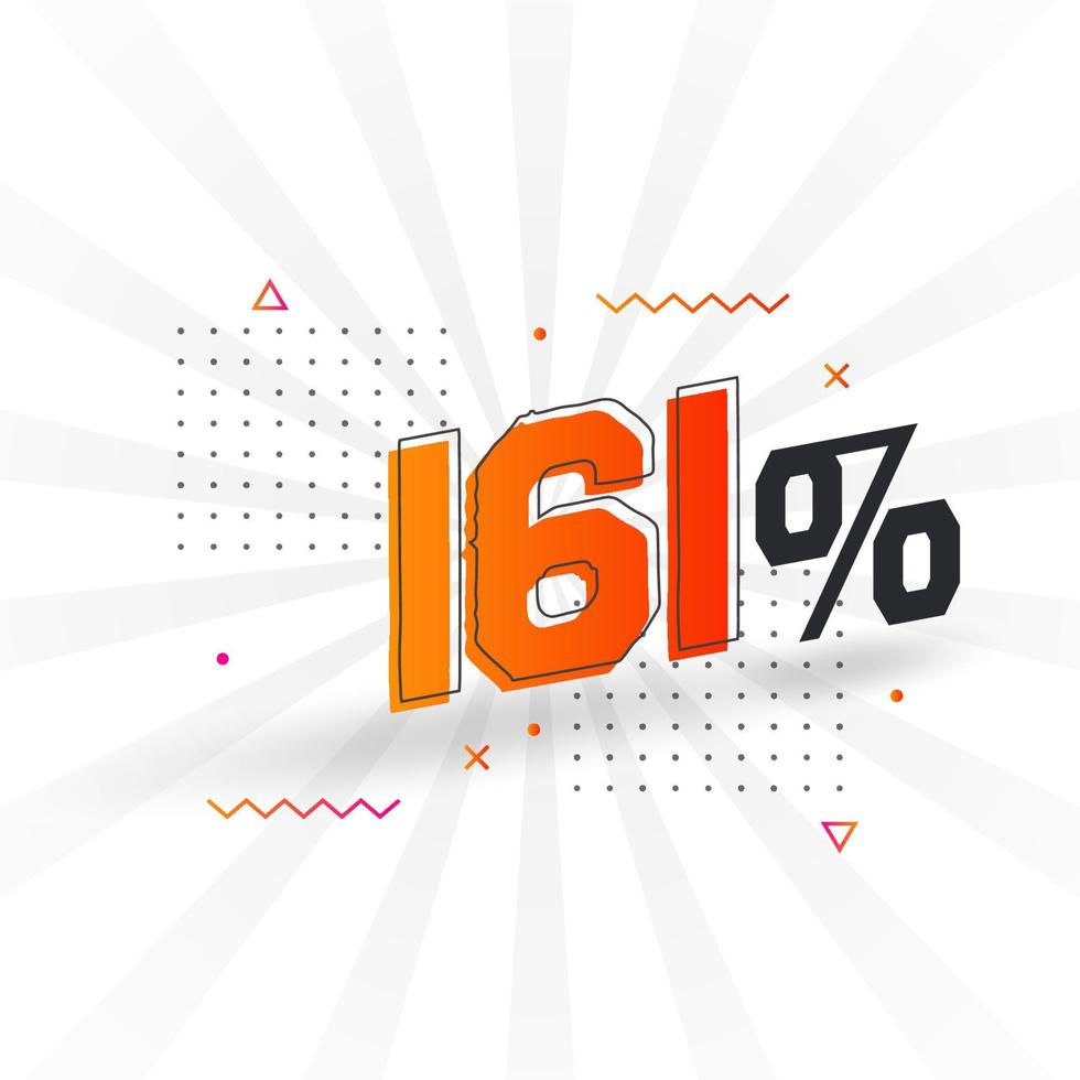 161 discount marketing banner promotion. 161 percent sales promotional design. vector