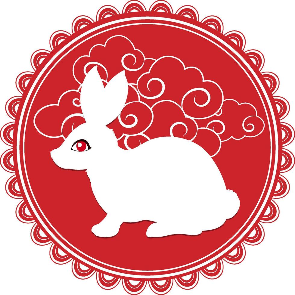 Chinese Lunar New Year Rabbit symbol 2023 vector