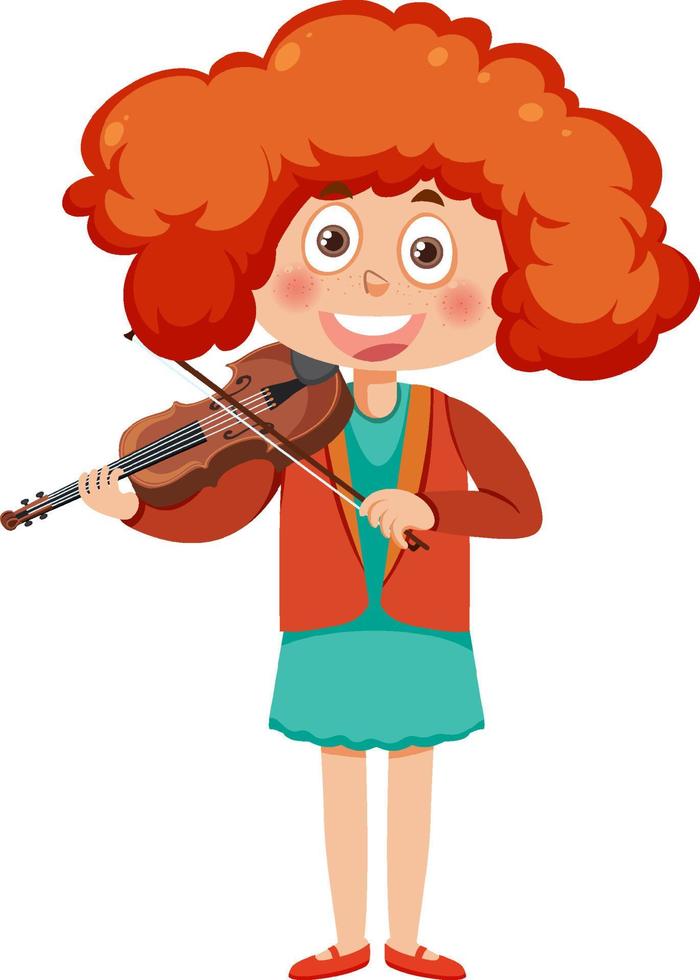 A girl playing violin vector