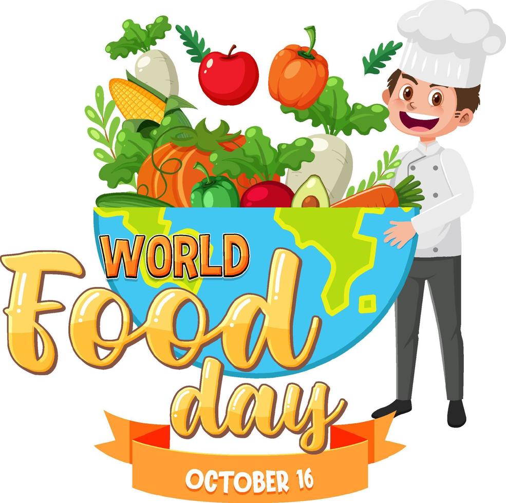 World food day text design vector