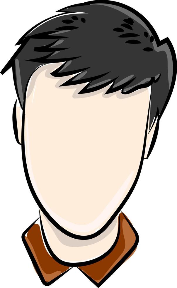 Boy with no face, illustration, vector on white background.