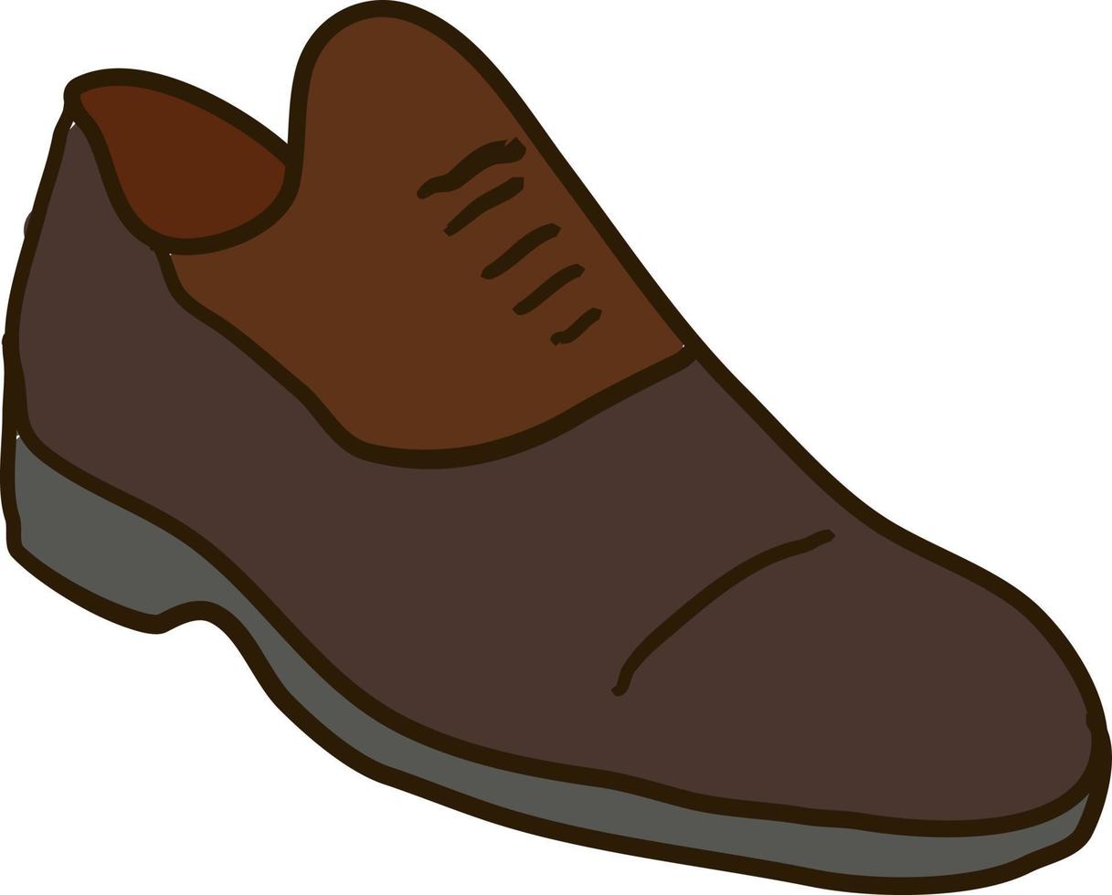 Brown shoe, illustration, vector on white background.