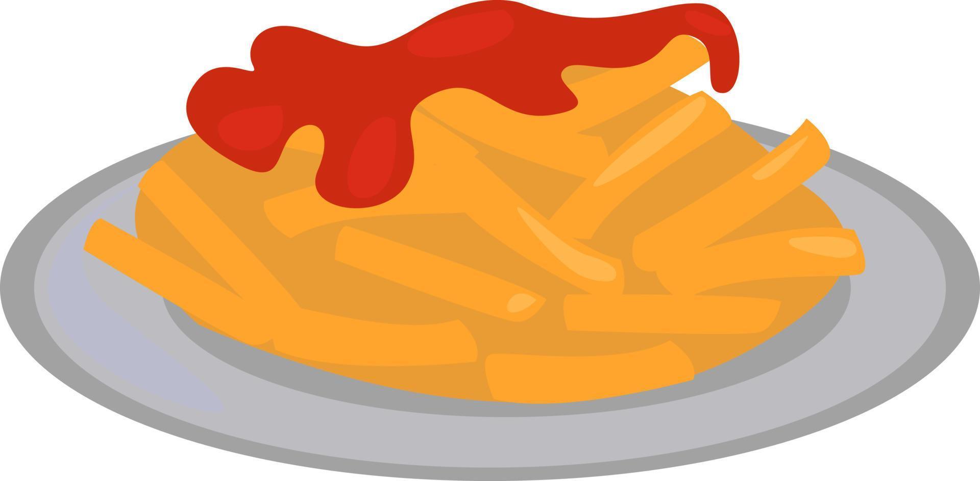 Fries potatoes ,illustration,vector on white background vector