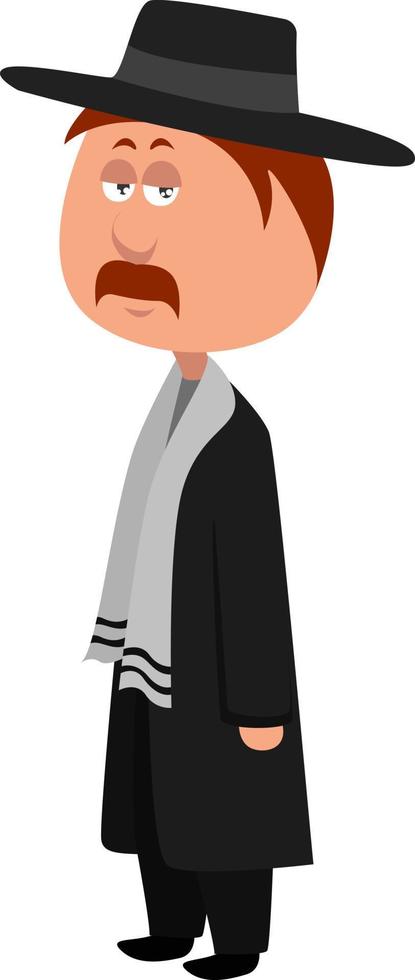 Old man with a black hat,illustration,vector on white background vector