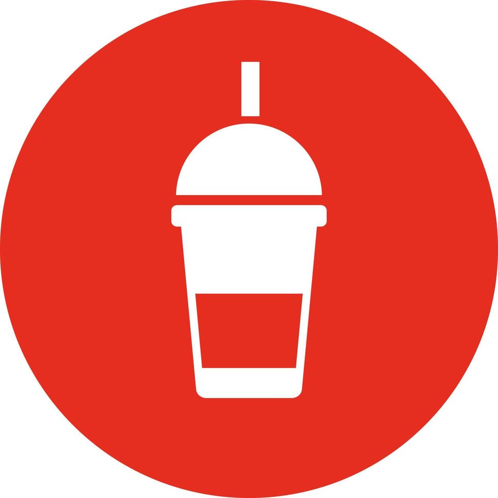 Drink a plastic cup with a lid and straw, illustration, vector on white background.