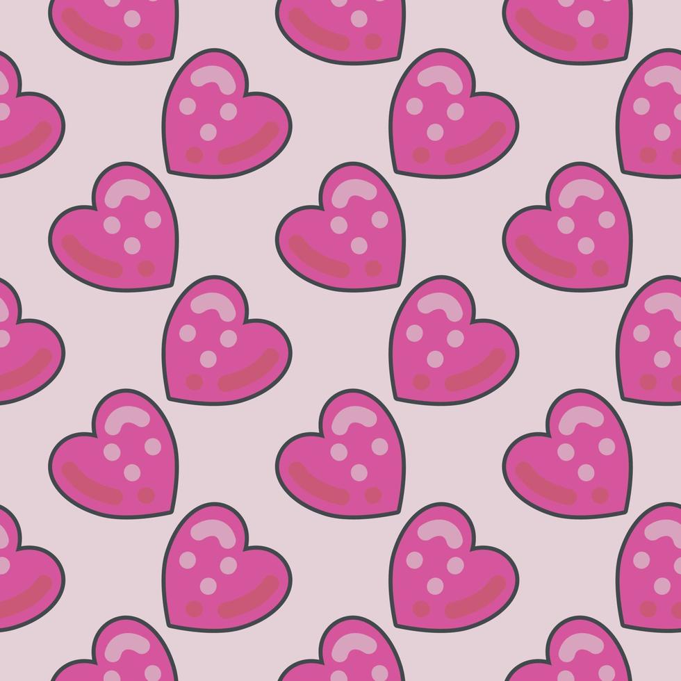 Small pink hearts, seamless pattern on light pink background. vector