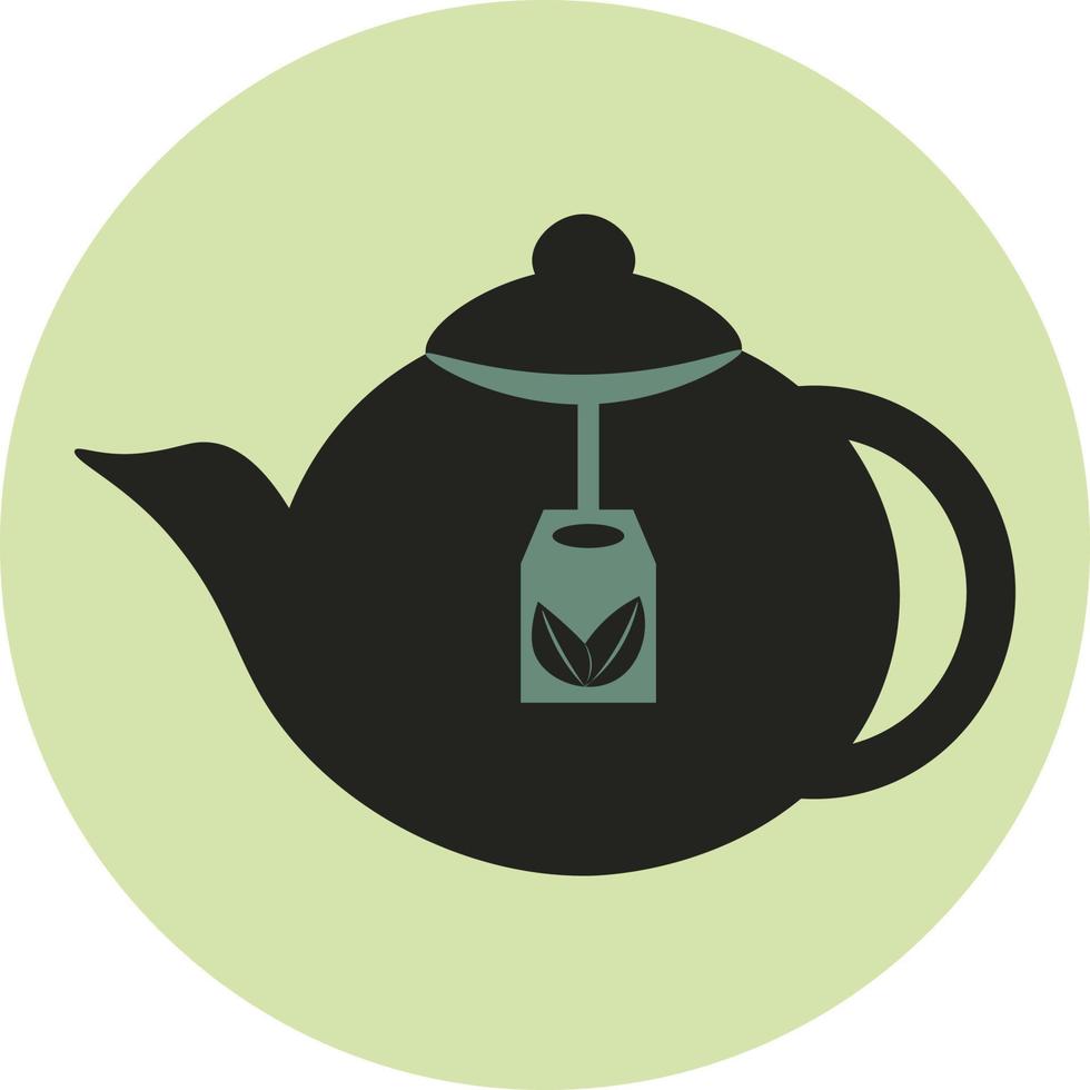 Teapot with teabag, illustration, on a white background. vector