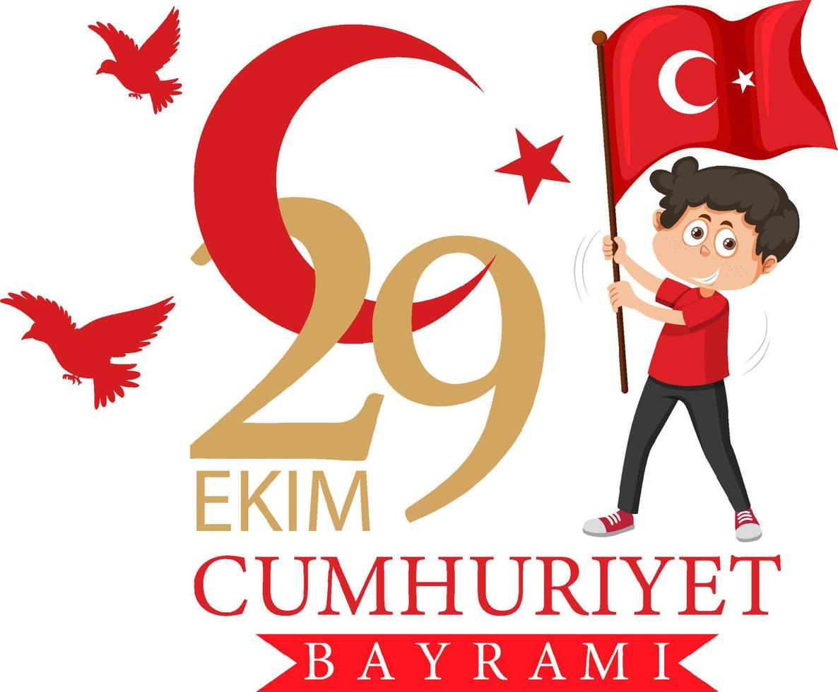 Republic Day of Turkey text design vector