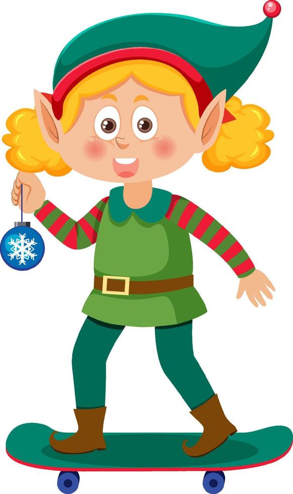 Cute elf cartoon character isolated vector