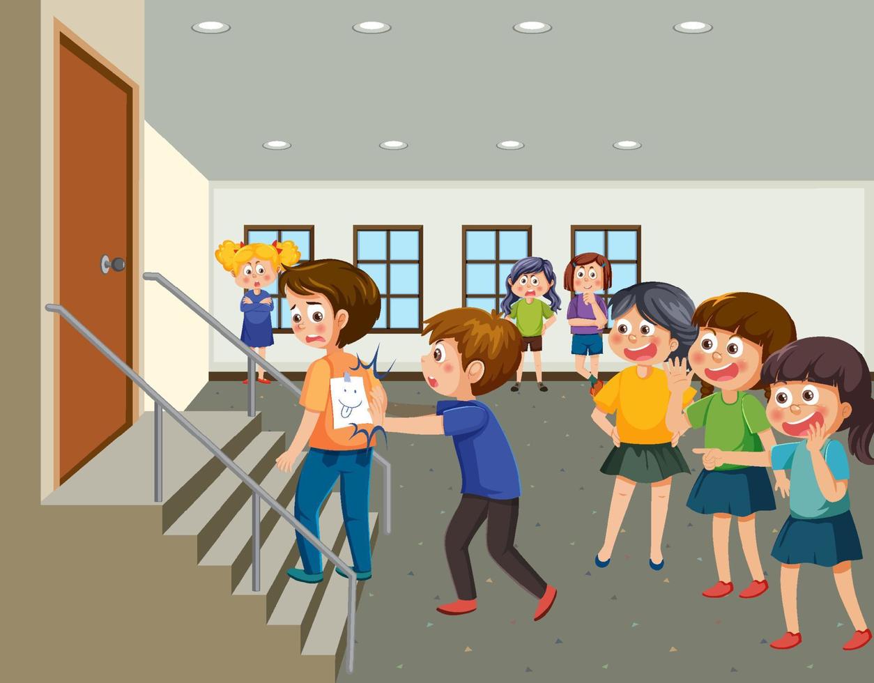 Kids bullying their friend at school vector