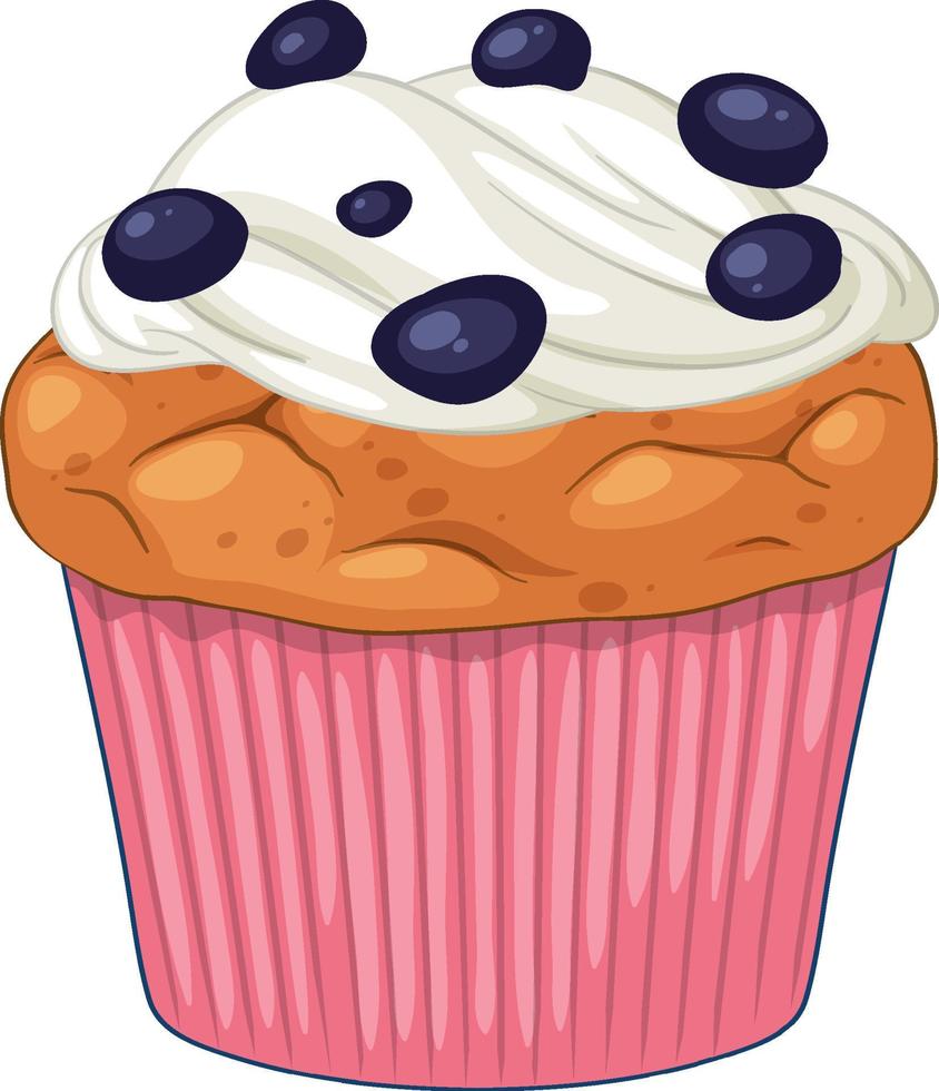 A blueberry muffin isolated vector