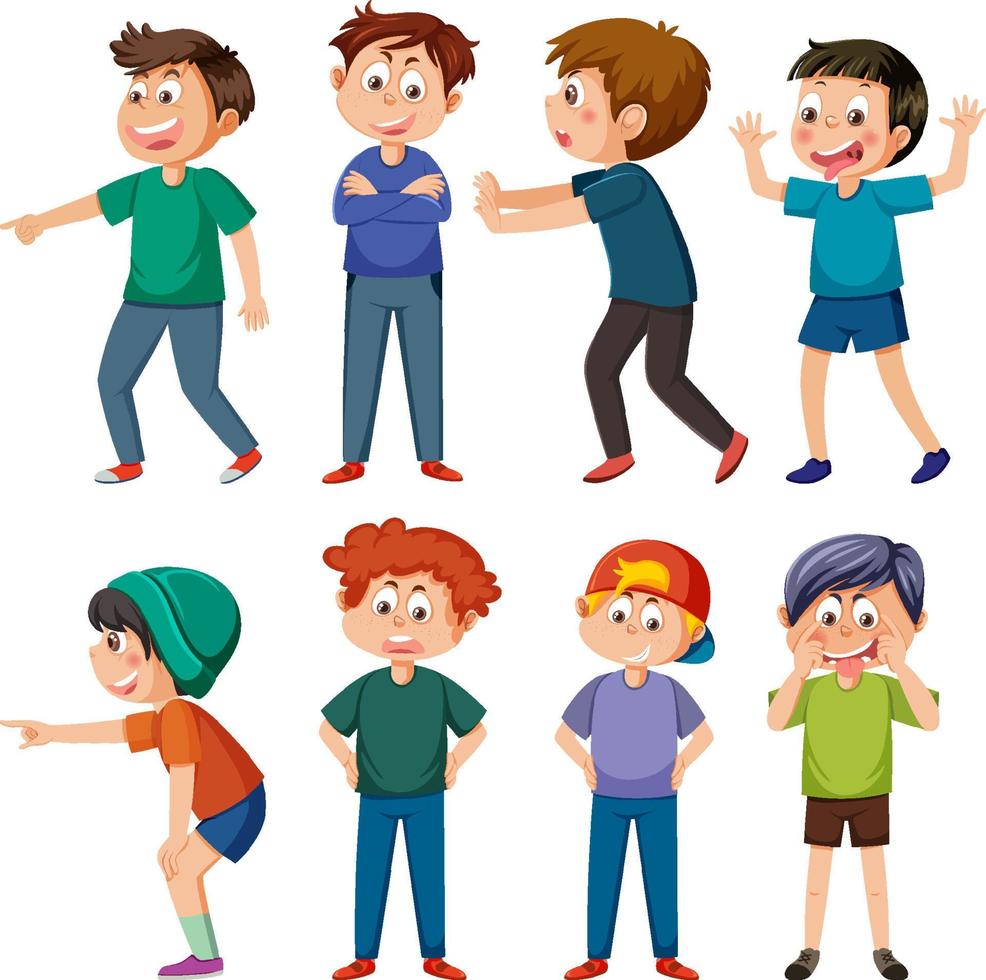 Bullying kids character collection vector