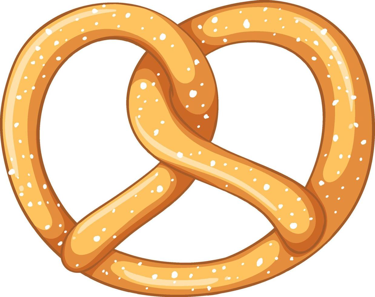 una deliciosa caricatura aislada de pretzel vector