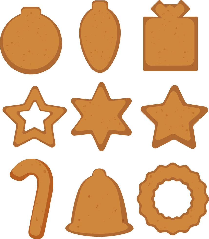 Christmas gingerbread cookies collection vector