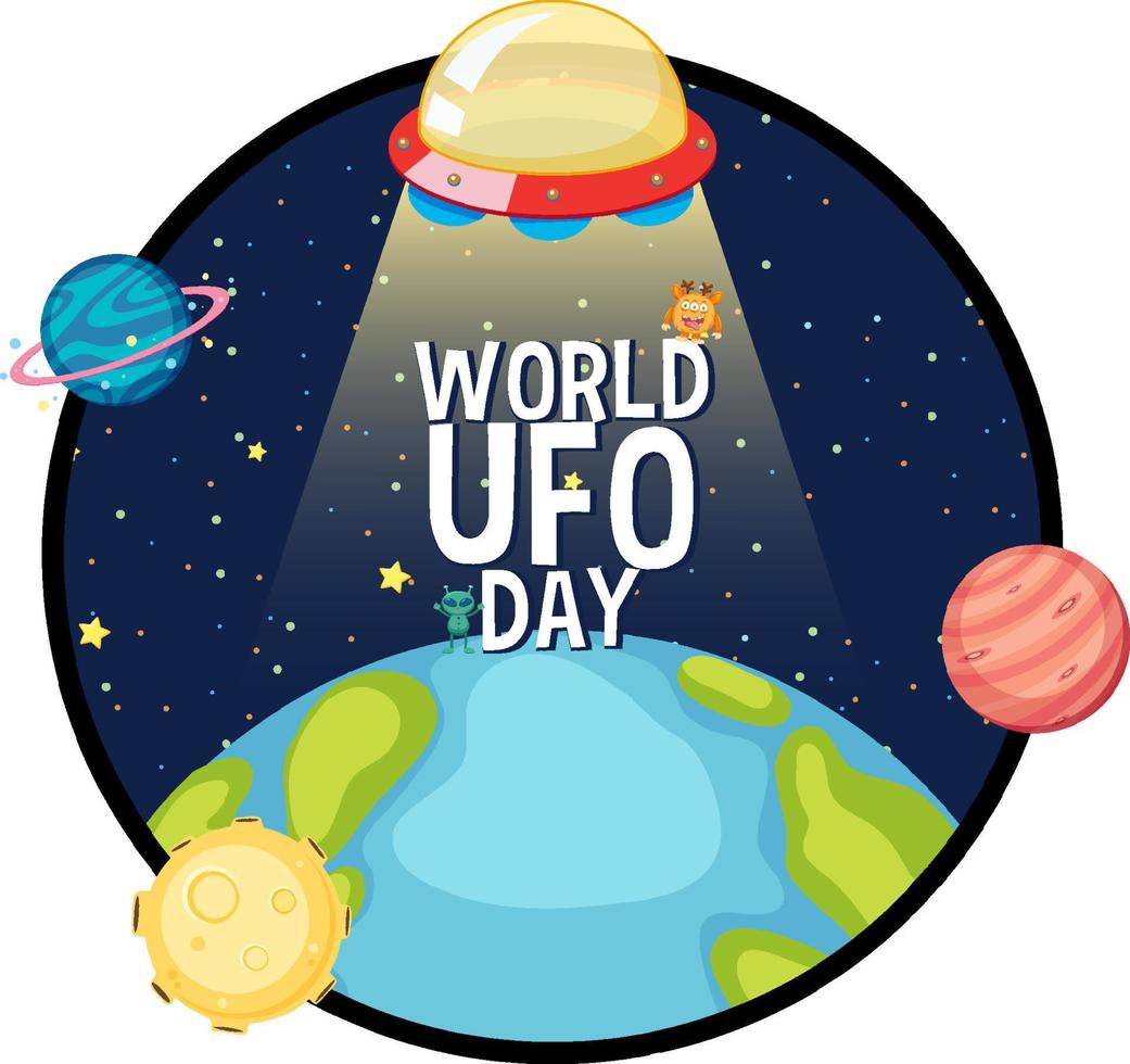 World UFO Day Poster Design vector
