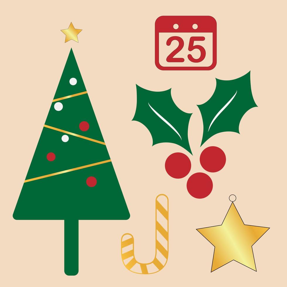 Christmas and New Year elements for decoration vector