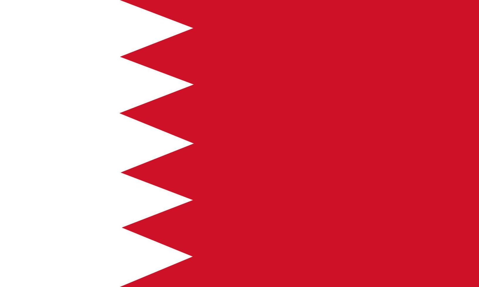 Flag of Bahrain consists of red and white color. vector