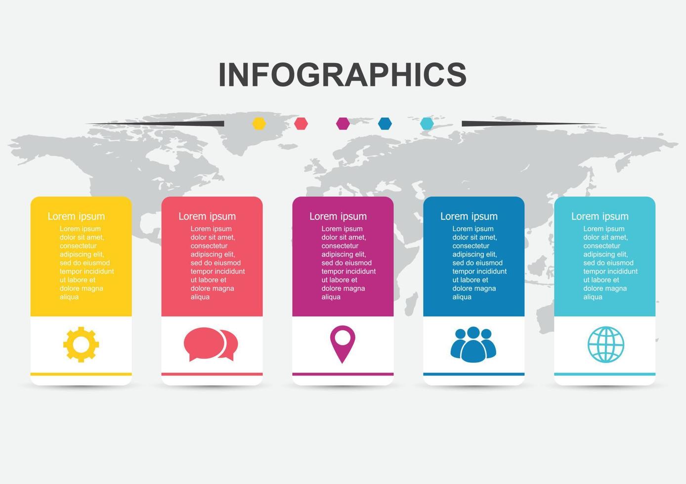 plantilla de diseño infográfico con banner 5 pasos vector