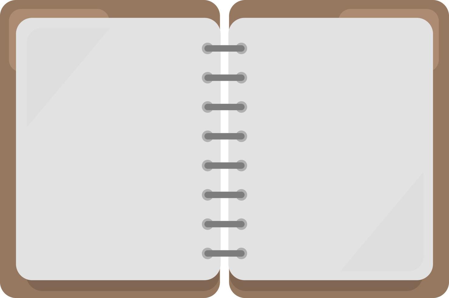 Opened sketchbook, illustration, vector on white background.