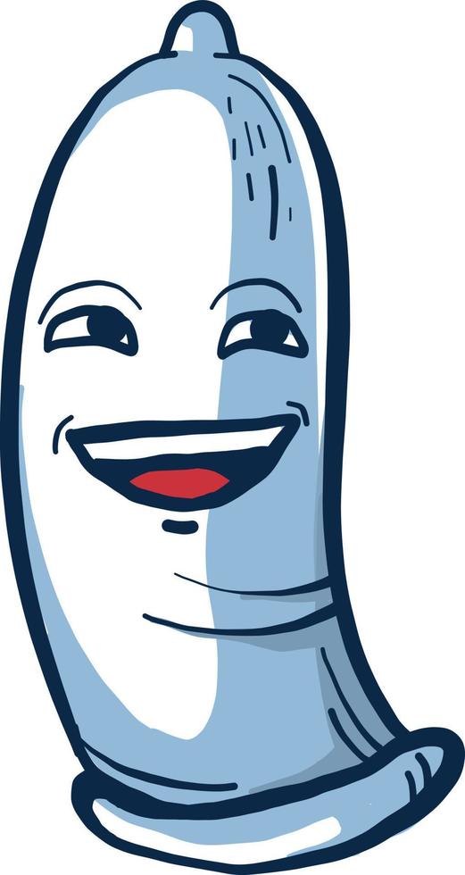 Happy condom, illustration, vector on white background