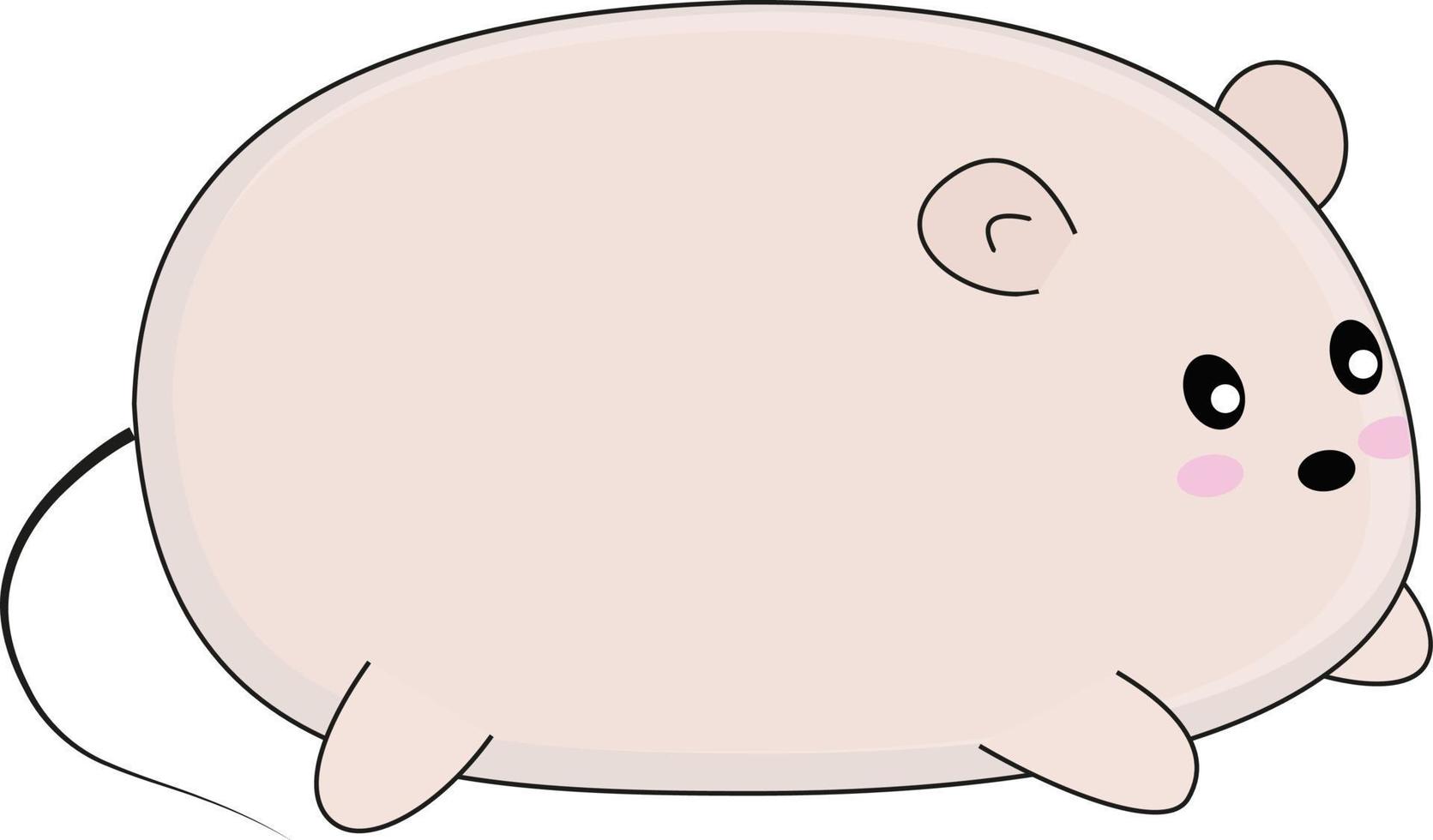 Fat little mouse, illustration, vector on white background.