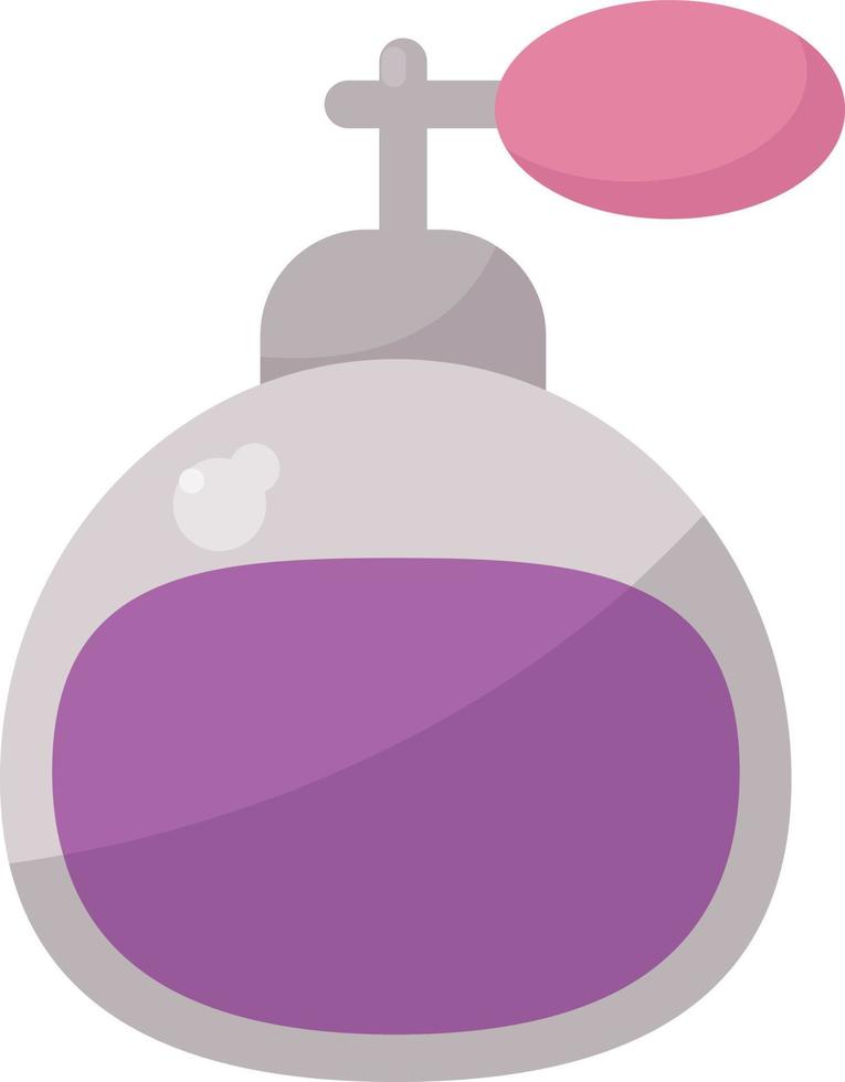 Perfume púrpura, ilustración, vector sobre fondo blanco.