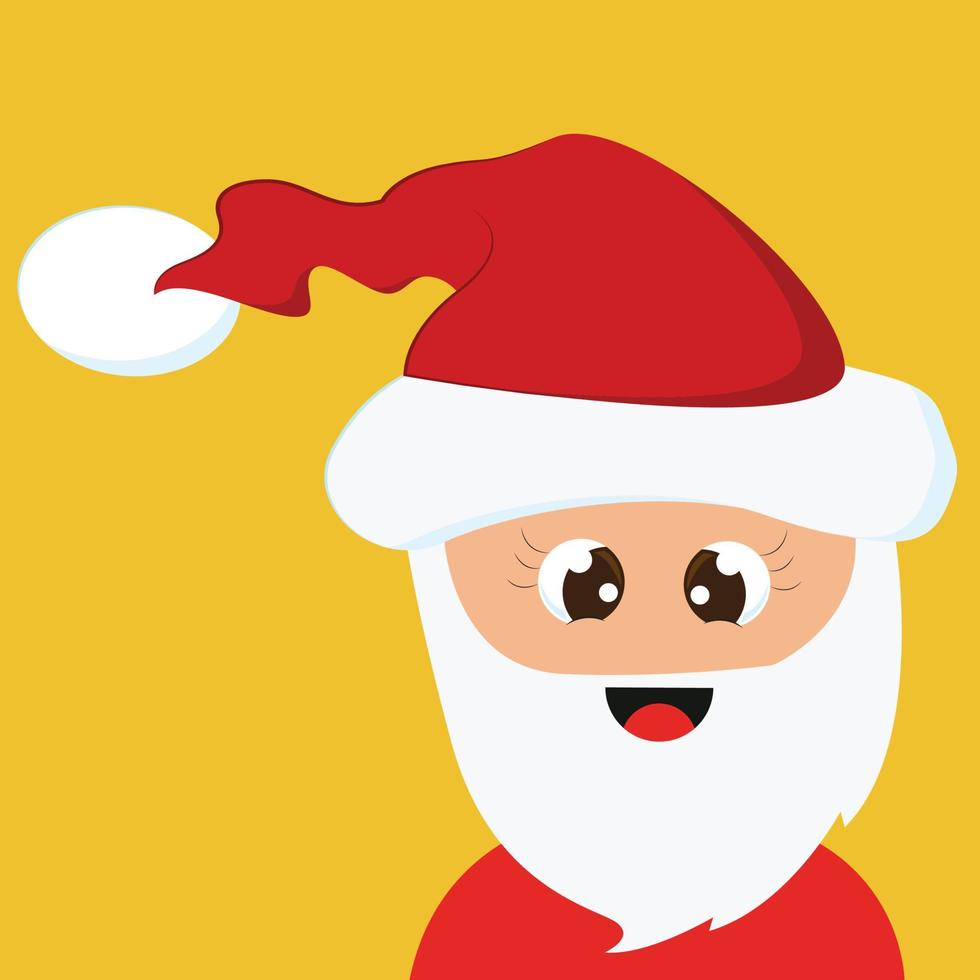 Happy santa, illustration, vector on white background.