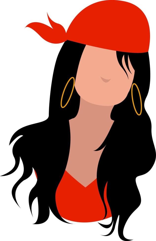 gitana, ilustración, vector sobre fondo blanco.