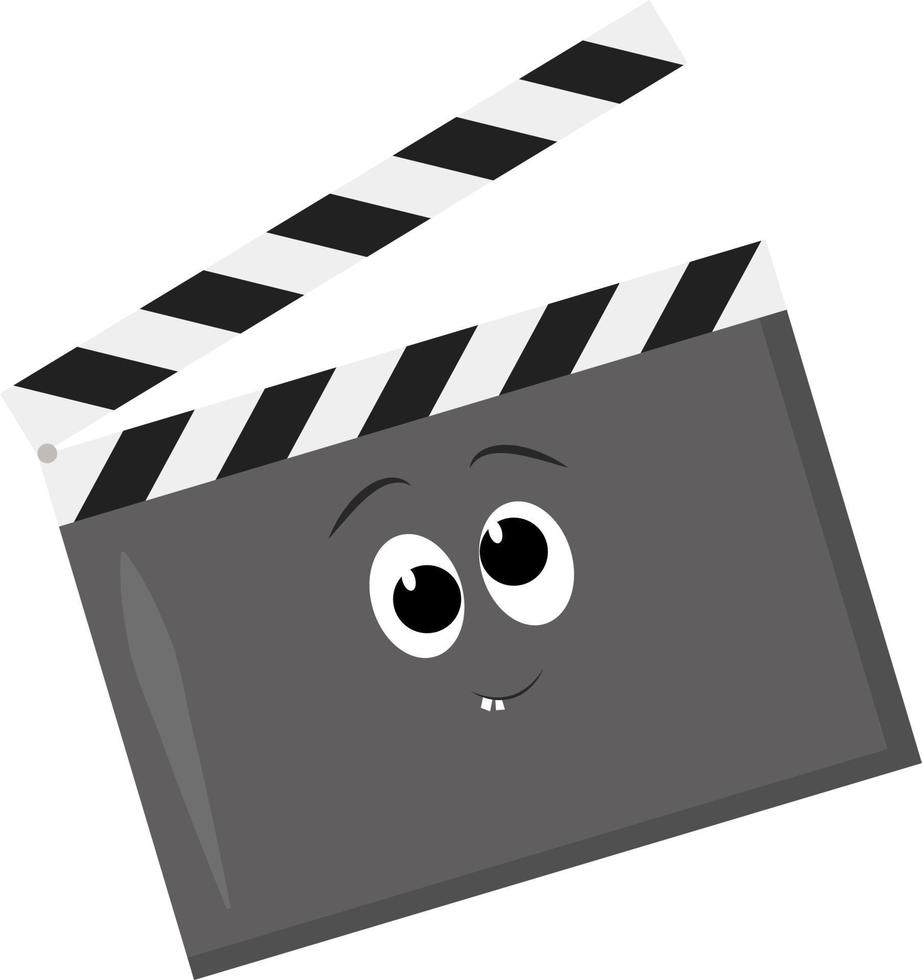 Clapperboard, illustration, vector on white background.