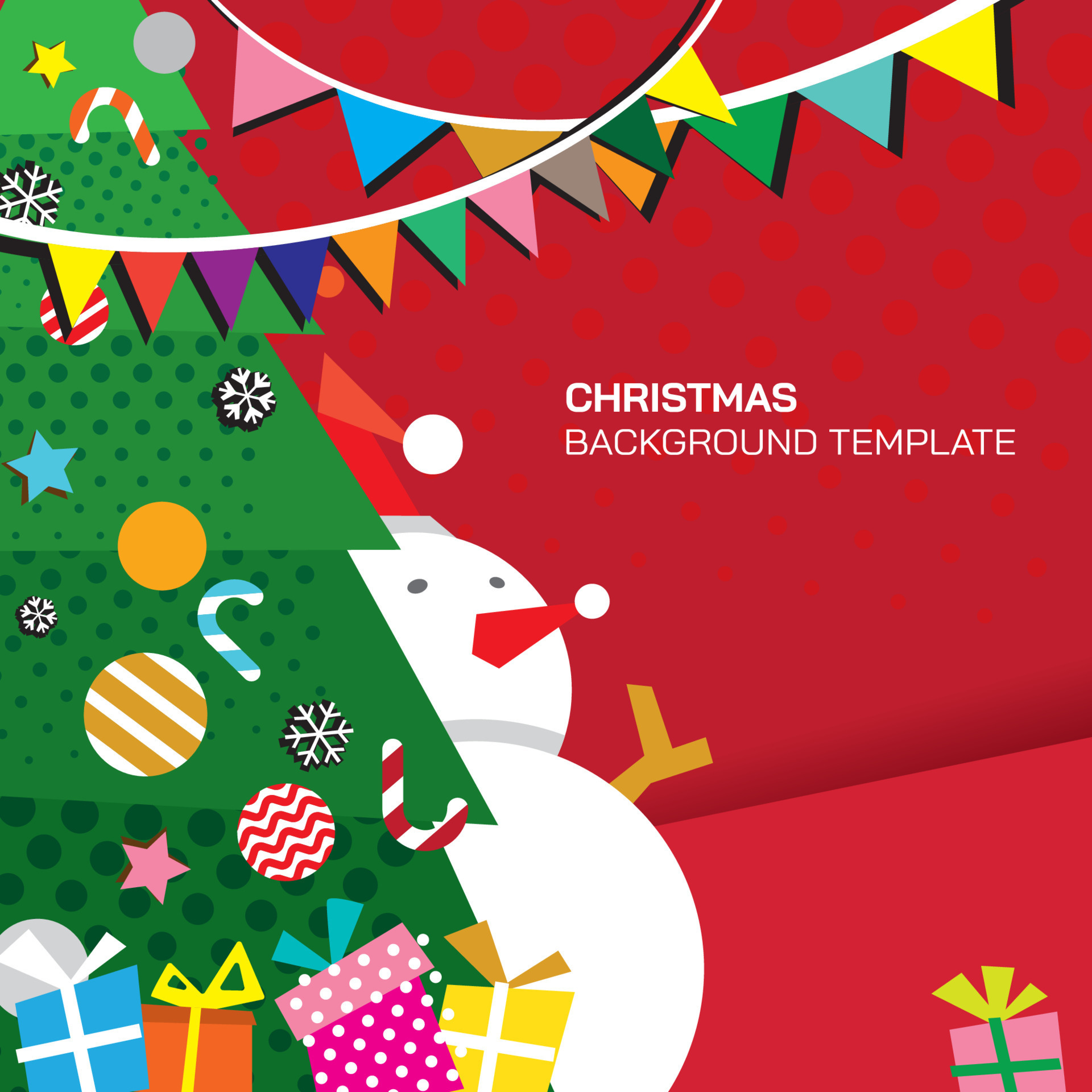 Abstract christmas party vidvid colors background punchy vector design have  blank space. Colorful christmas tree and snowman invitation template.  13500849 Vector Art at Vecteezy