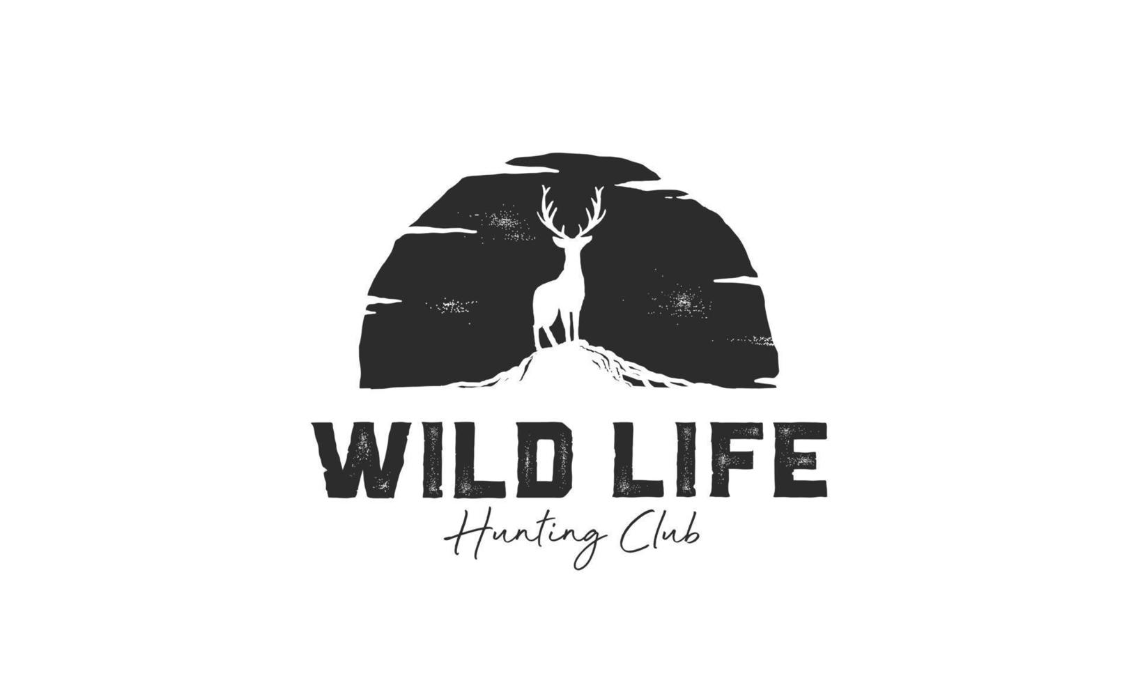 deer logo template vector icon illustration design, hipster vintage logo icon illustration
