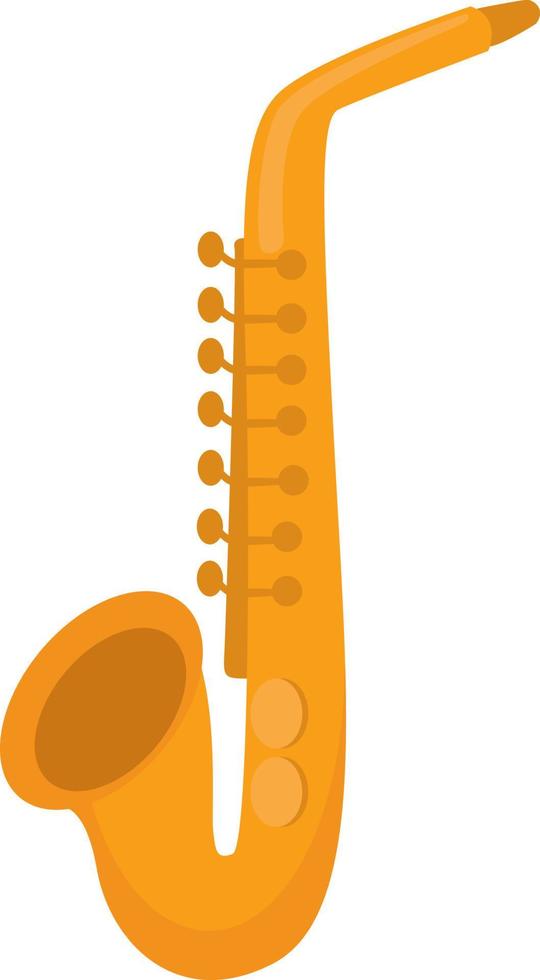 Instrumento de saxofón, ilustración, vector sobre fondo blanco.