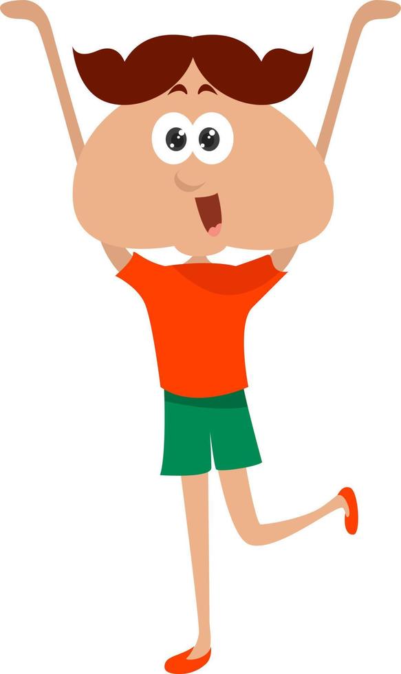 Happy girl, illustration, vector on white background.