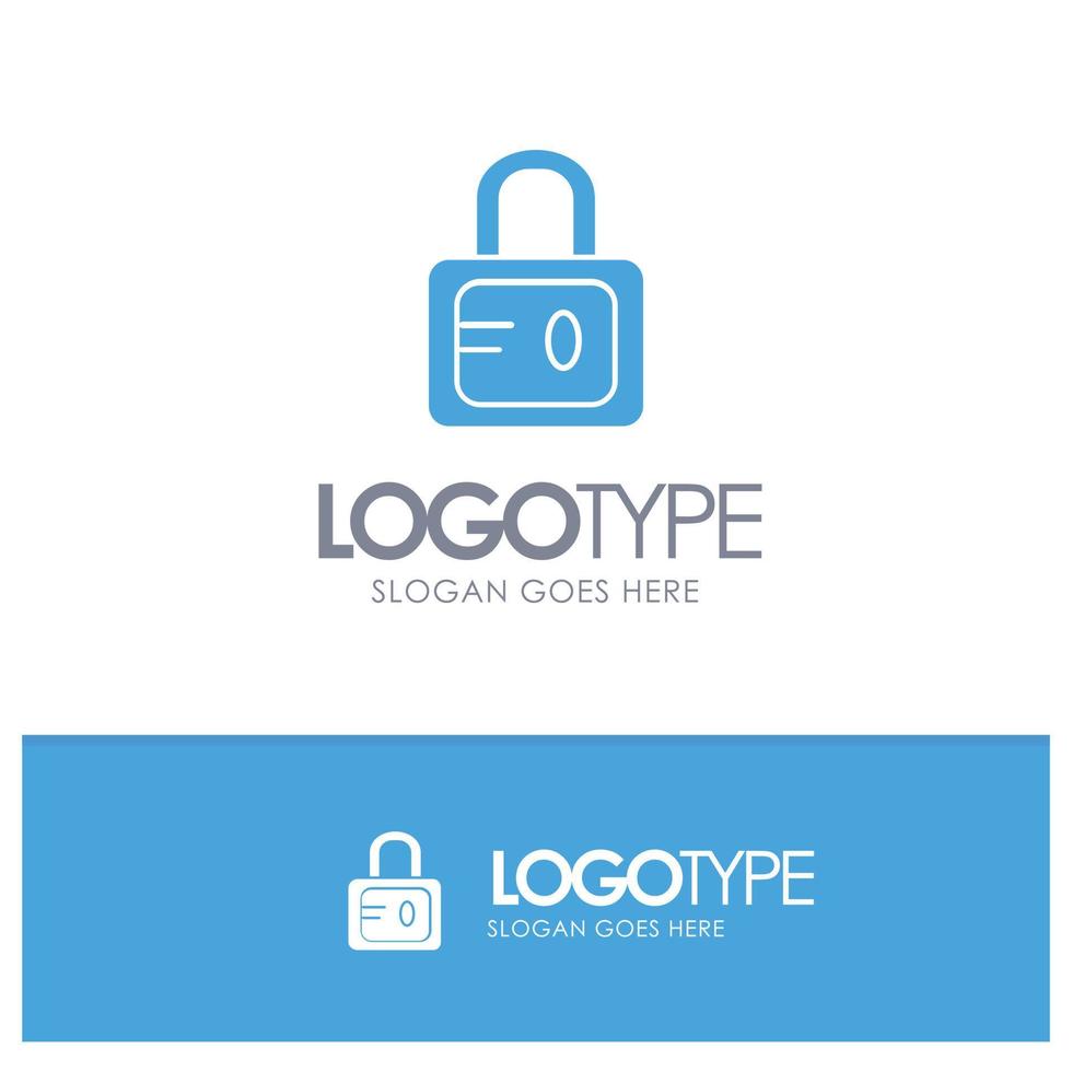 Lock School Study Blue Solid Logo with place for tagline vector