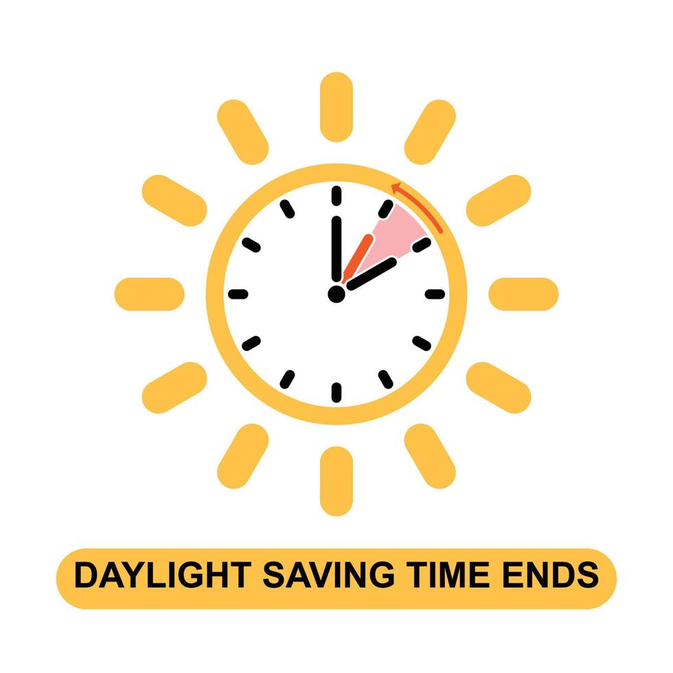 Daylight saving time ends template background. 13501327 Vector Art at