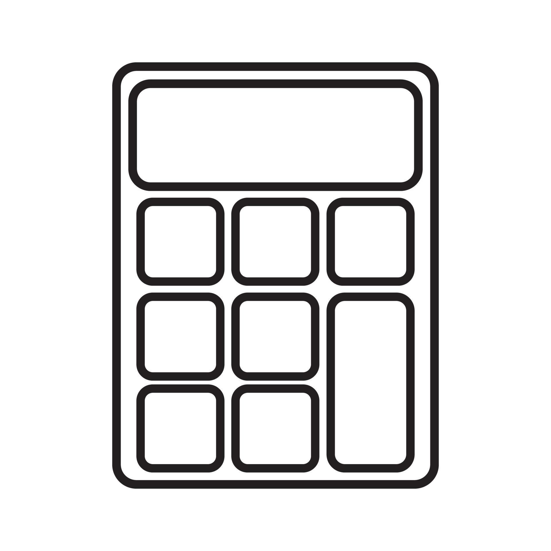 Calculator icon. Flat vector calculator, math sign for web, logo