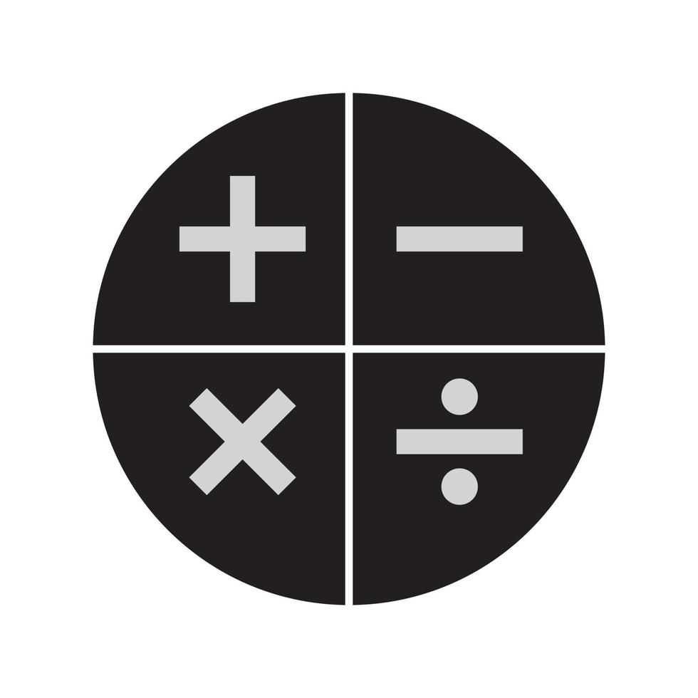 Vector Calculator icon. Math, accounting symbol Isolated on White Background.